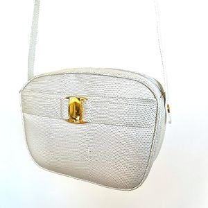 VINTAGE SALVATORE FERRAGAMO WHITE CROSSBODY BAG